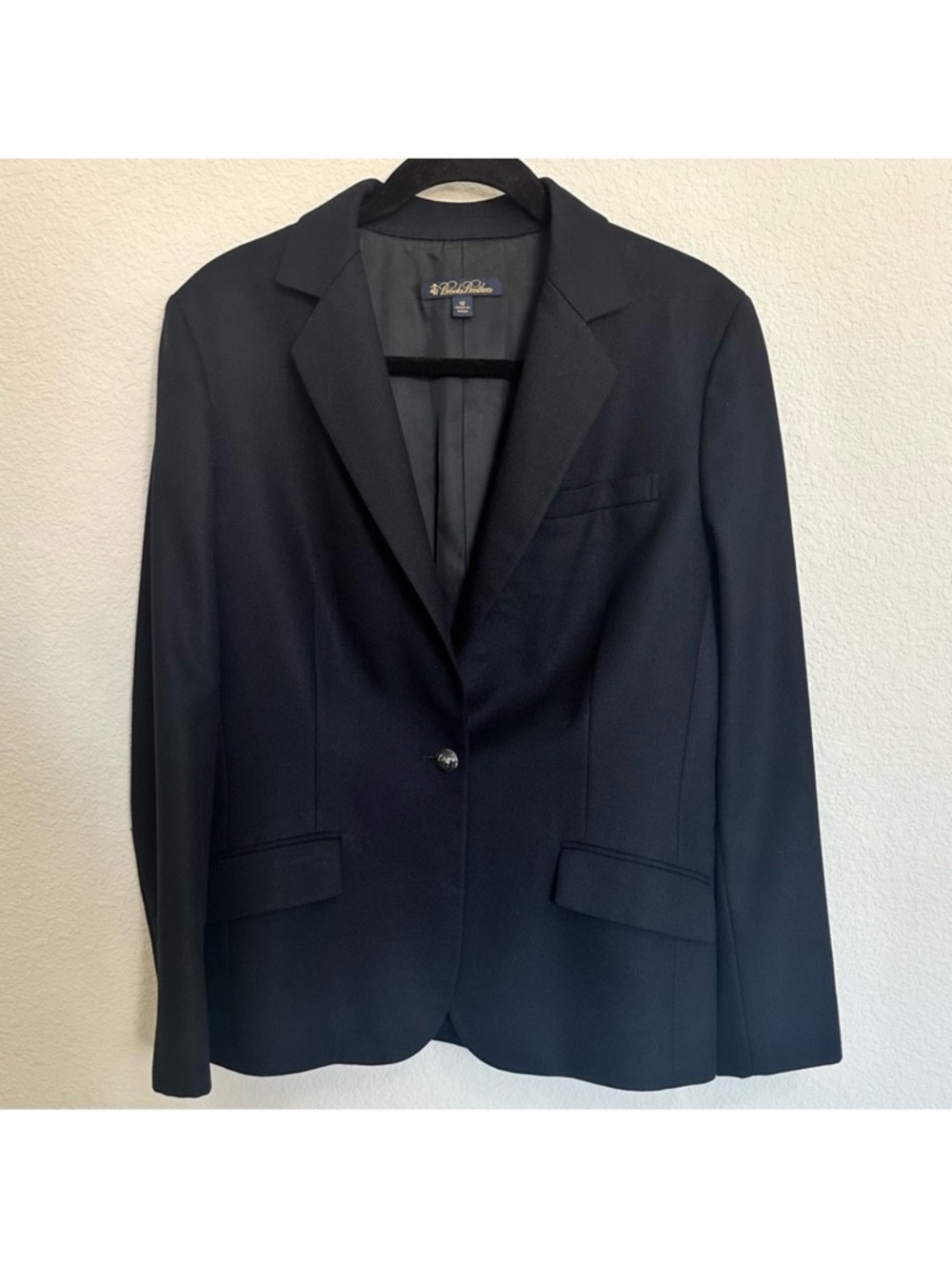 Brooks Brothers Navy Blue Vintage Wool Single Button Blazer Jacket Size 12